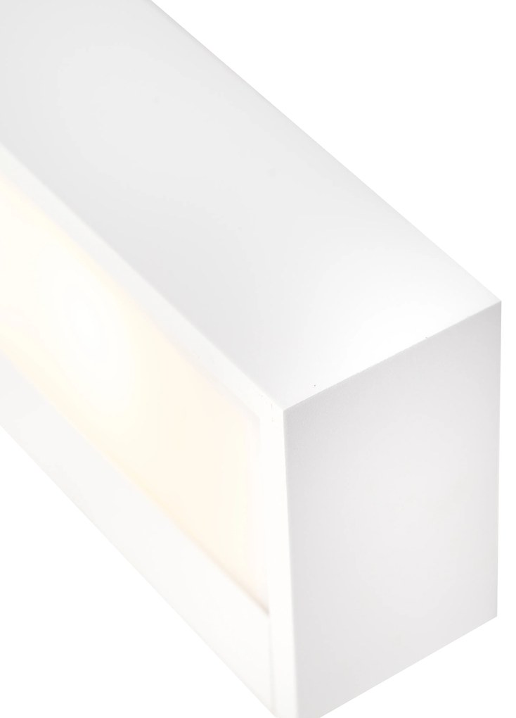 Designerska prostokątna lampa ścienna biała 25 cm - HouxDesignerski Oswietlenie wewnetrzne