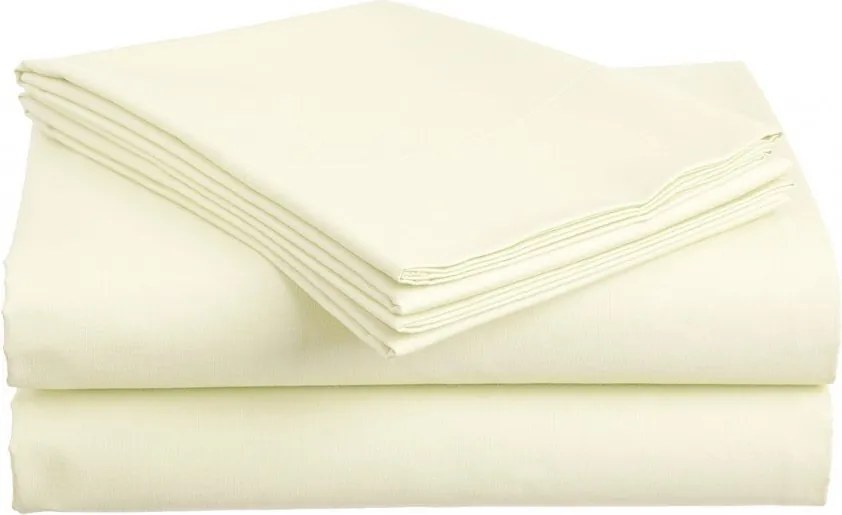 PrzytulneMieszkanie.pl Bawełniane prześcieradło 140x240 cm kremowe, 100% bawełna