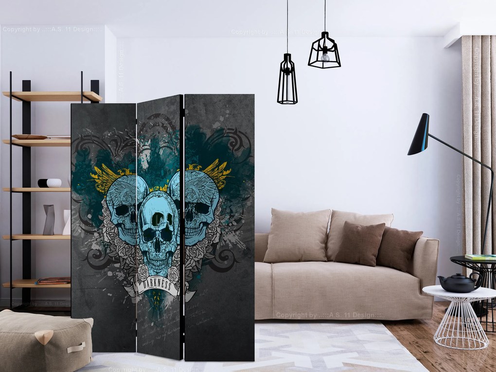 Parawan jednostronny Abstrakcje 135x172 cm 3-częściowy szary ARTGEIST B