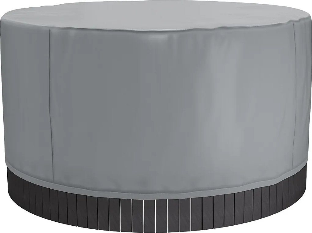 Okrągła Pokrywa SucceBuy do Spa, φ200 x 85 cm, Odporna na Warunki Atmosferyczne i Wodę, Ultra Wytrzymała Tkanina Oxford 420D i Odporność na Rozdarcie 950N, Szara