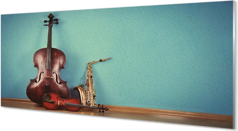 Szklany Panel Duet: Skrzypce i Trąbka