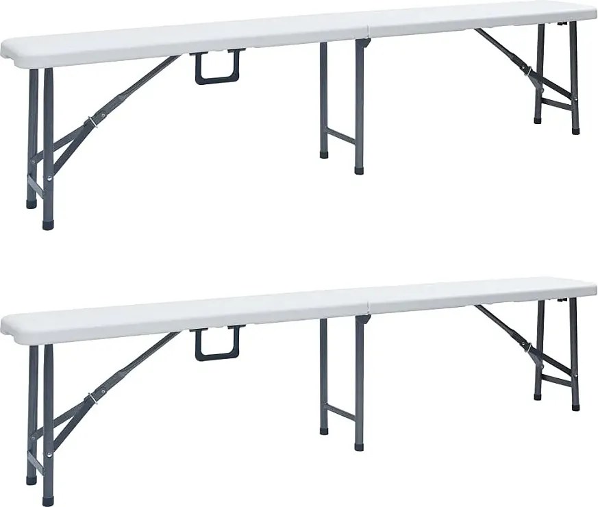 Zestaw białych ławek ogrodowych D6-C56