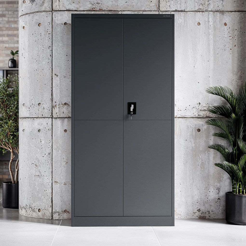 Szafa gospodarcza metalowa DAWID, 900 x 1850 x 400 mm, Smart: antracytowa