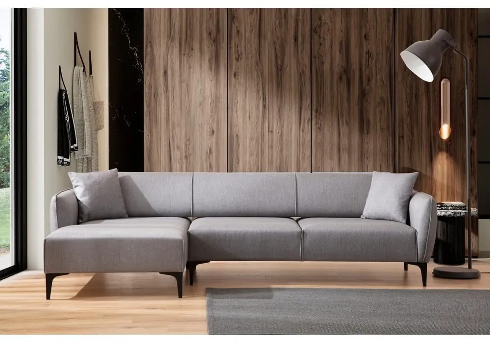 Jasnoszara sofa narożna Belissimo, narożnik lewy – Balcab Home