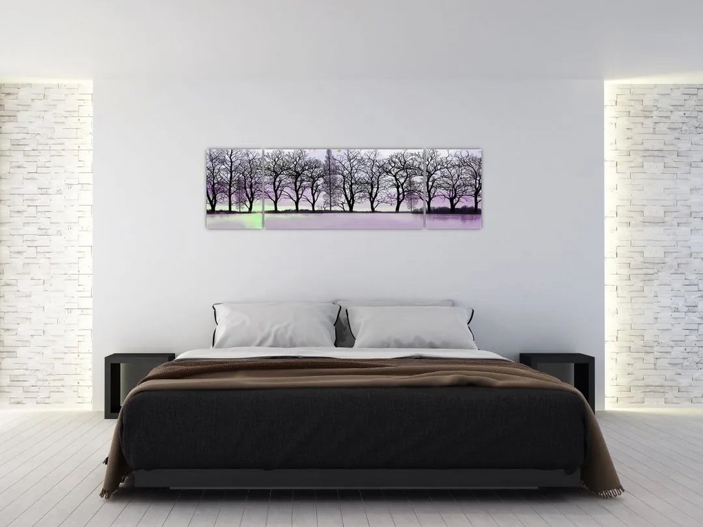 Obraz - Łodka na jeziorze (170x50 cm)