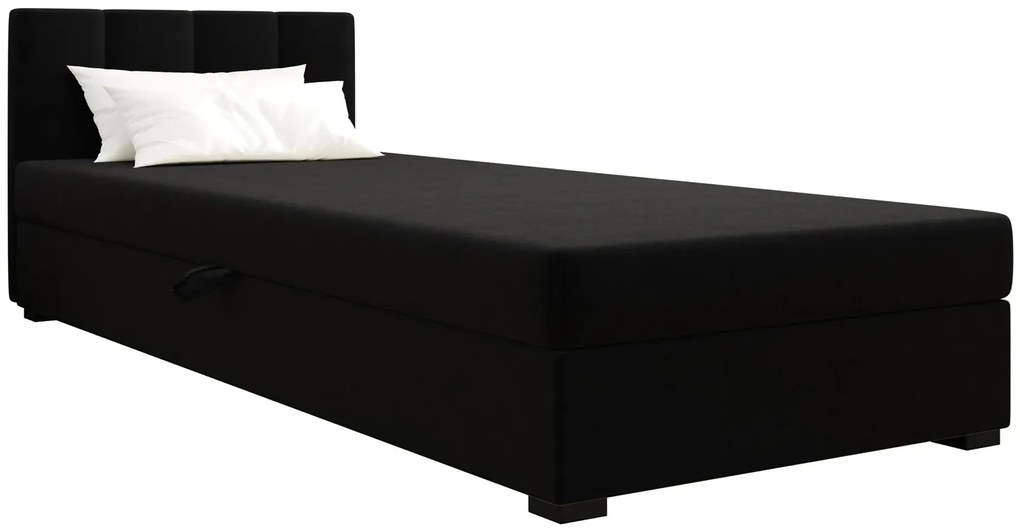 Czarny tapczan jednoosobowy 120x195 cm R6-B00