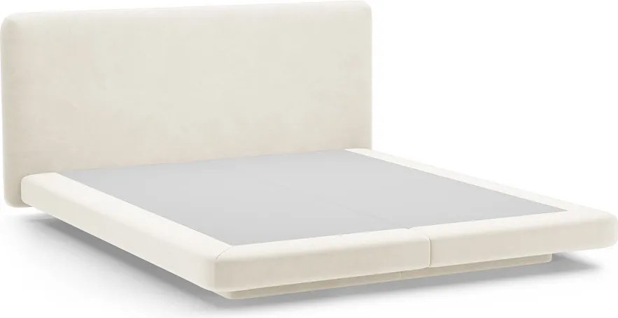 Tapicerowane łóżko dwuosobowe w kolorze kości słoniowej 200x200 cm Linea – Micadoni