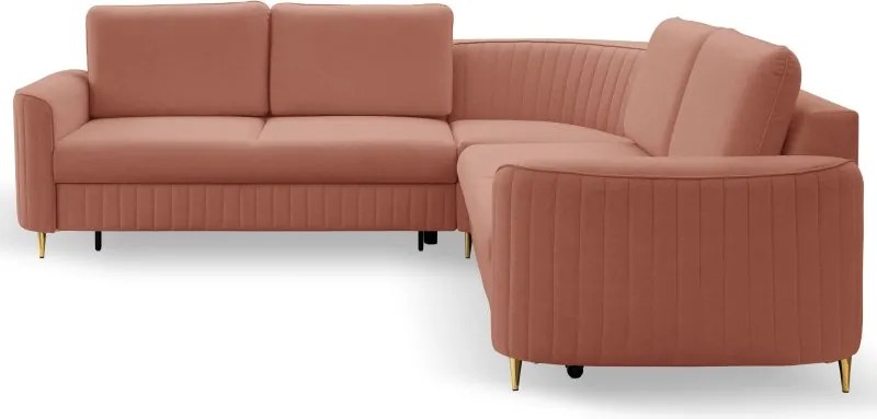 Narożnik LAREN nowoczesna sofa z funkcją spania pojemnik na pościel lewa strona CASTEL 55 251x251x85 cm