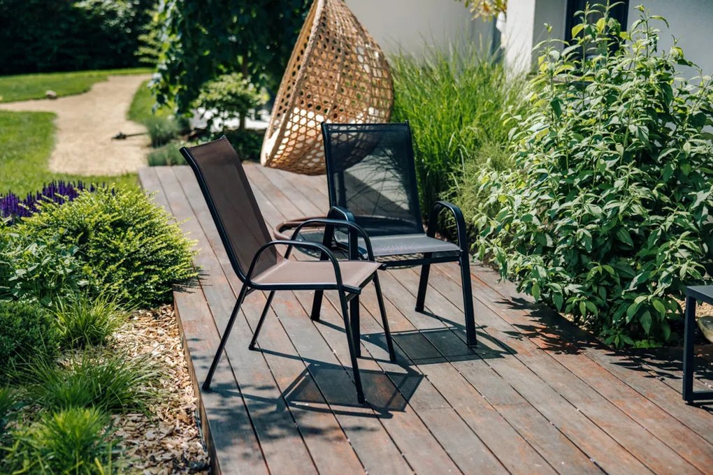 PROMOCJA Krzesła ogrodowe TAVERNO zestaw 2 szt. szare/czarne II. jakość