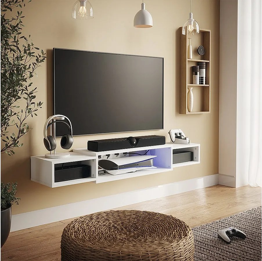 Lowboard biały 139.7x29x20.3 nordic