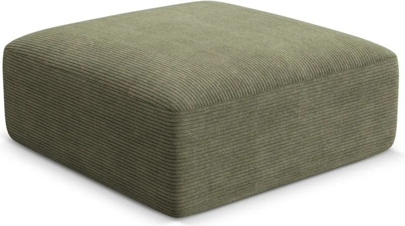 Zielony sztruksowy podnóżek Campi – Cosmopolitan Design