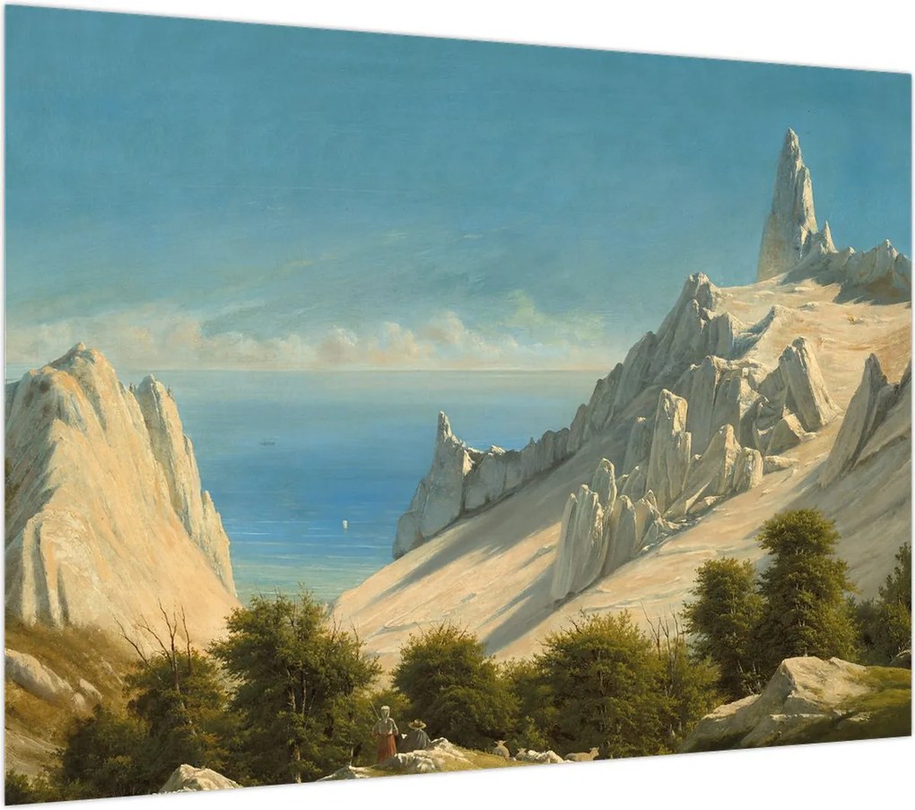 Obraz - Georg Emil Libert, View of Sommerspiret, the Cliffs of Møn, reprodukcje (70x50 cm)