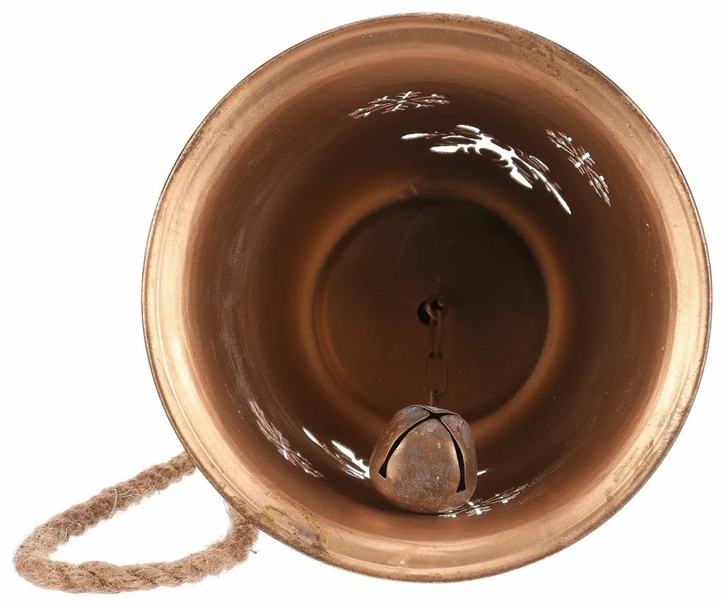 Zawieszany metalowy dzwonek, złoty, 20 x 20 x 58cm