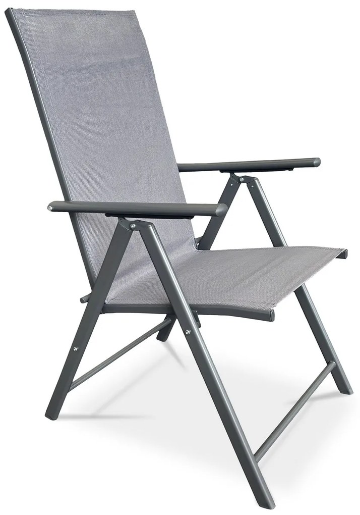 Autronic Krzesło ogrodowe metal, tekstyl, szary, AZC-S1 116 GREY