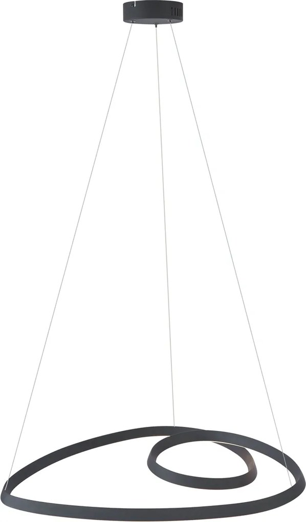 Skandynawska lampa wisząca czarna 72 cm z LED z 3-stopniową regulacją ściemniania - Circuit