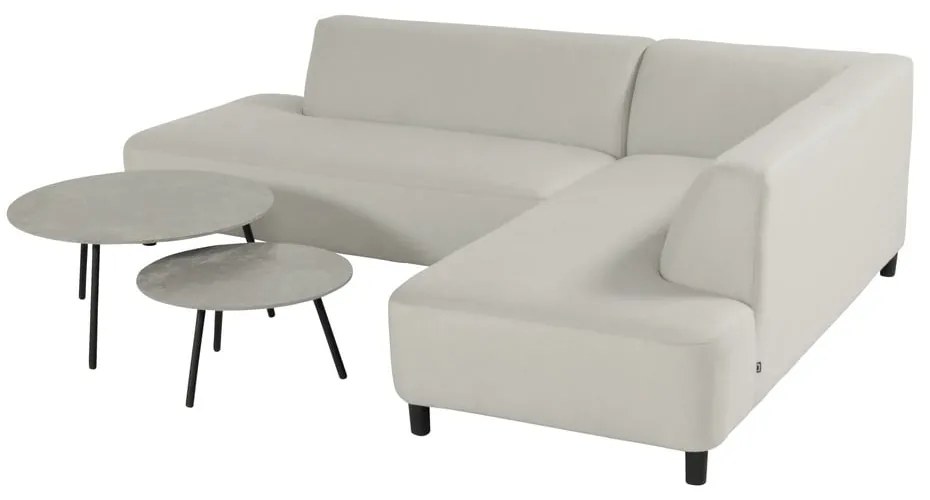 Jasnoszara aluminiowa sofa ogrodowa (prawostronna) Monaco – Hartman