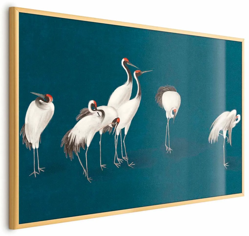 Plakat Wieczór nad stawem 60x40 cm z ramą złotą bez marginesu ARTGEIST B