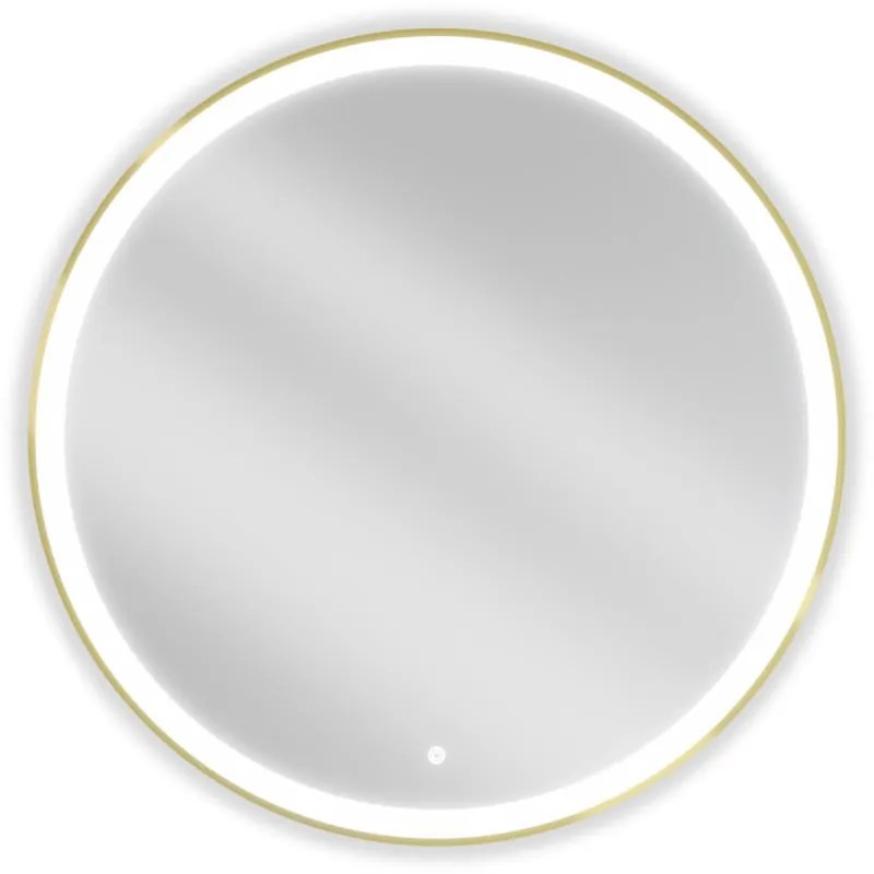 Mexen Esso lustro łazienkowe podświetlane, okragłe 90 cm, LED 6000K, antypara, rama złota - 9825-090-090-611-50