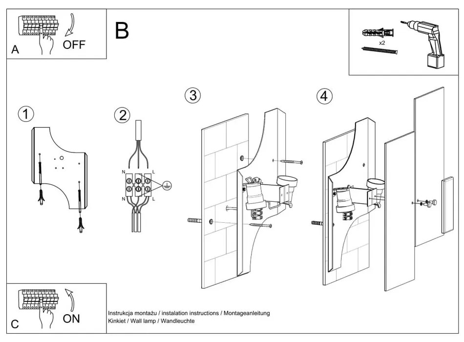 Biały kinkiet Veronica – Sollux