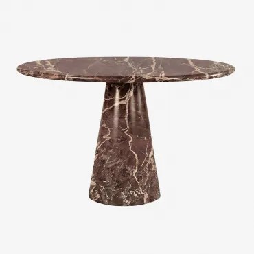 Okrągły Stół Jadalniany Ø120 Cm Z Marmuru Alodia Czerwony Marmur Cherry Gold - Sklum