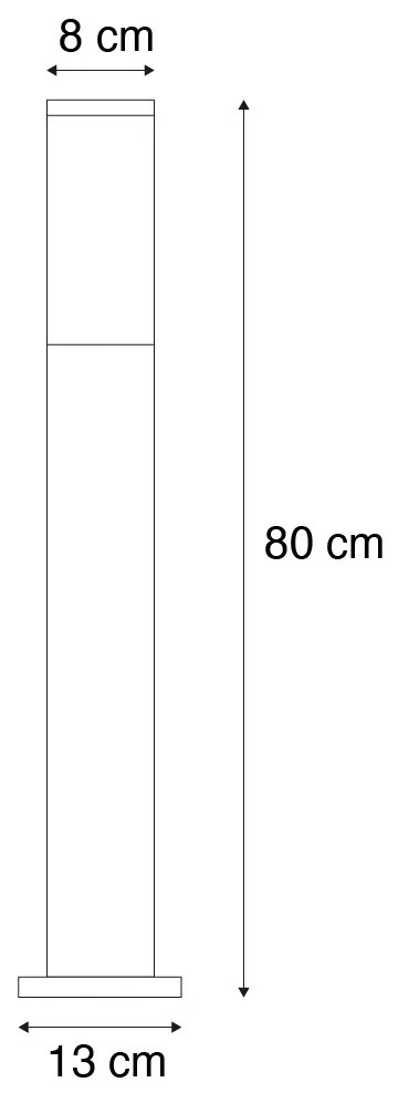 Zewnetrzna Nowoczesna lampa podłogowa zewnętrzna stalowa z nadrukiem drewna 80 cm IP44 - Malois Nowoczesny Oswietlenie zewnetrzne