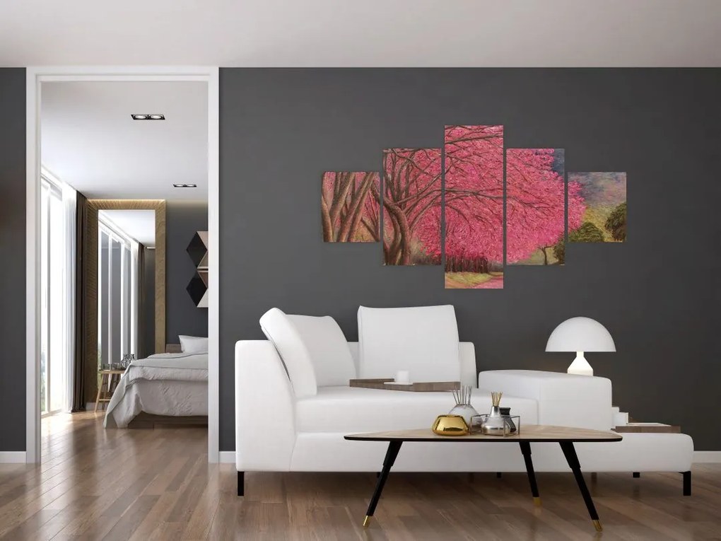 Obraz kwitnących drzew (125x70 cm)