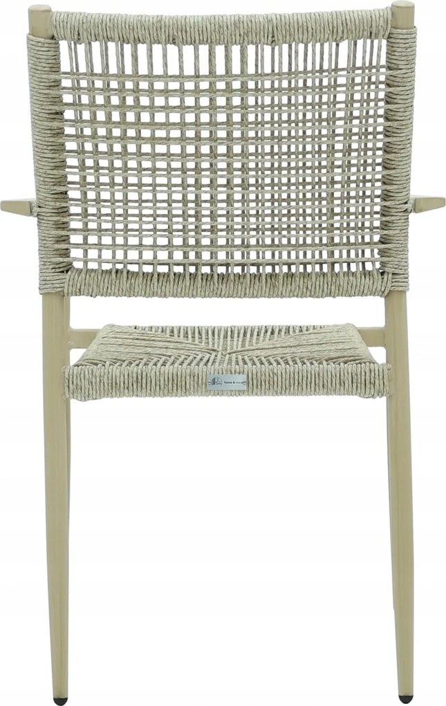 Krzesło Ogrodowe Jasne 56x62x85 cm Plecione Naturalne Sznurki Nowoczesne