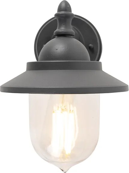 Romantyczna lampa ścienna zewnętrzna ciemnoszara - Oxford