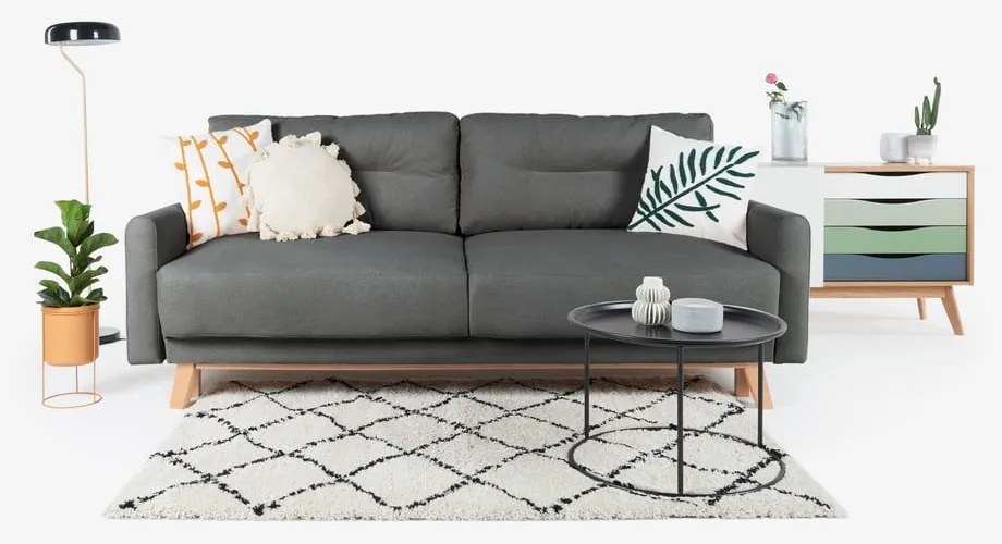 Ciemnoszara sofa rozkładana Bonami Selection Pop