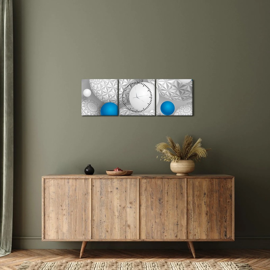 Obraz z motywem 3D (z zegarem) (90x30 cm)