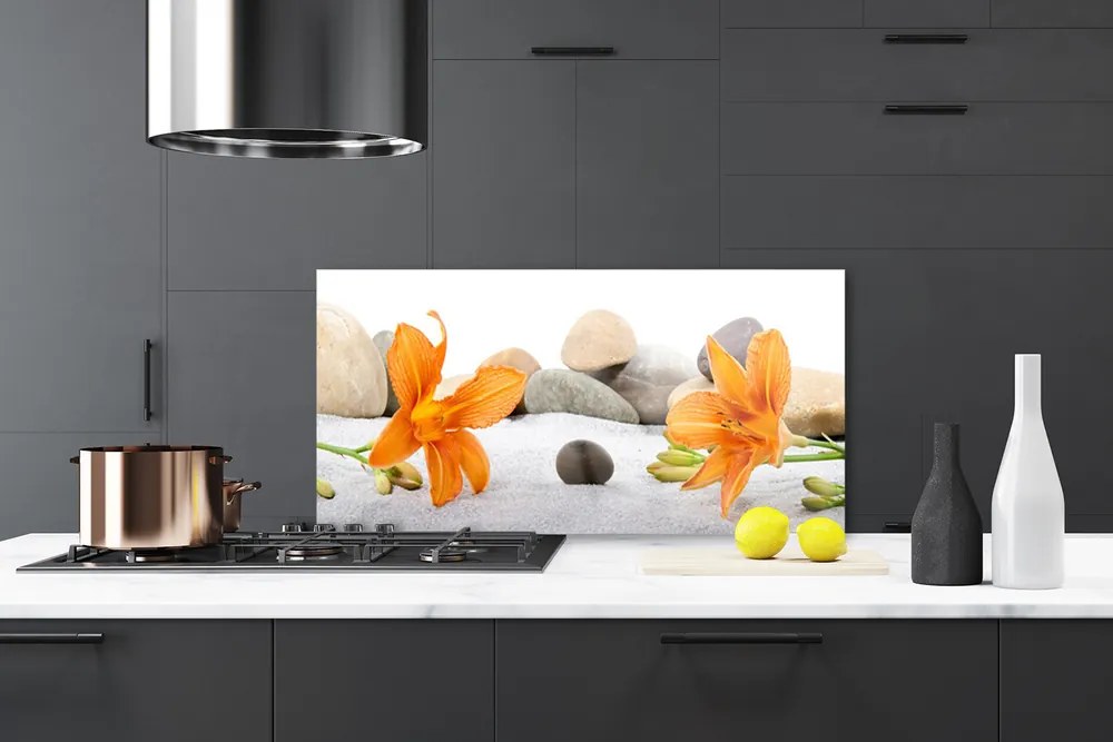 Szkło Dekoracyjne do Kuchni Artystyczna Interpretacja Lilii