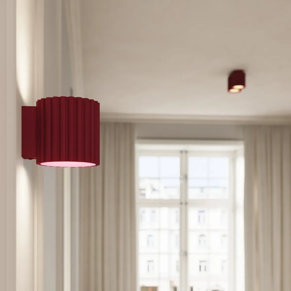 Plafon dwupunktowy AURA 2 burgund GU10 ryflowany  SOLLUX  LIGHTING