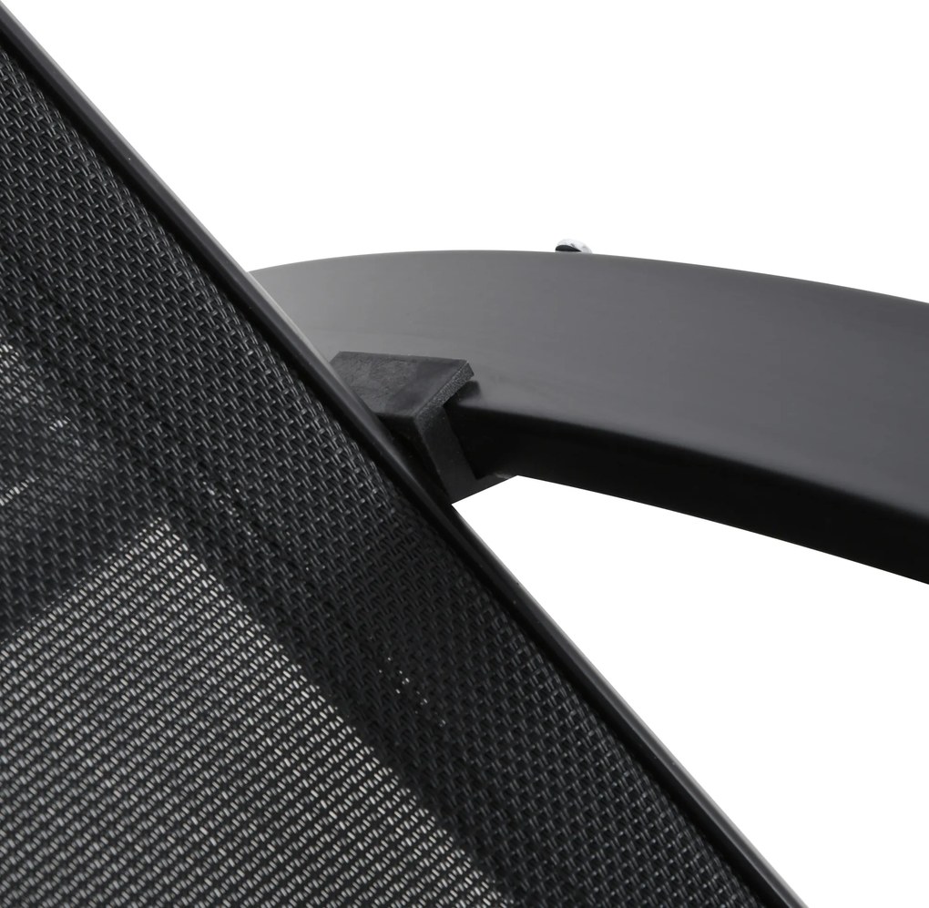 Outsunny Zestaw leżaków ogrodowych z stolikiem 2 sztuki Oddychająca tkanina Stabilna konstrukcja Czarny | Aosom PL