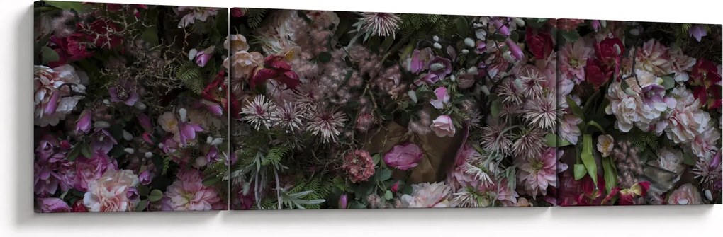 Obraz - Ściana kwiatowa (170x50 cm)