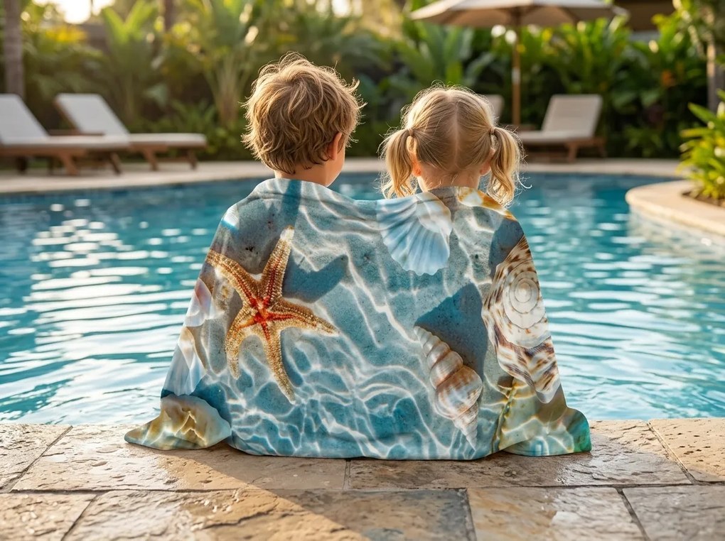 Szybkoschnący ręcznik plażowy CORALIA kolorowy 70 x 140 cm, 100% mikrofibra
