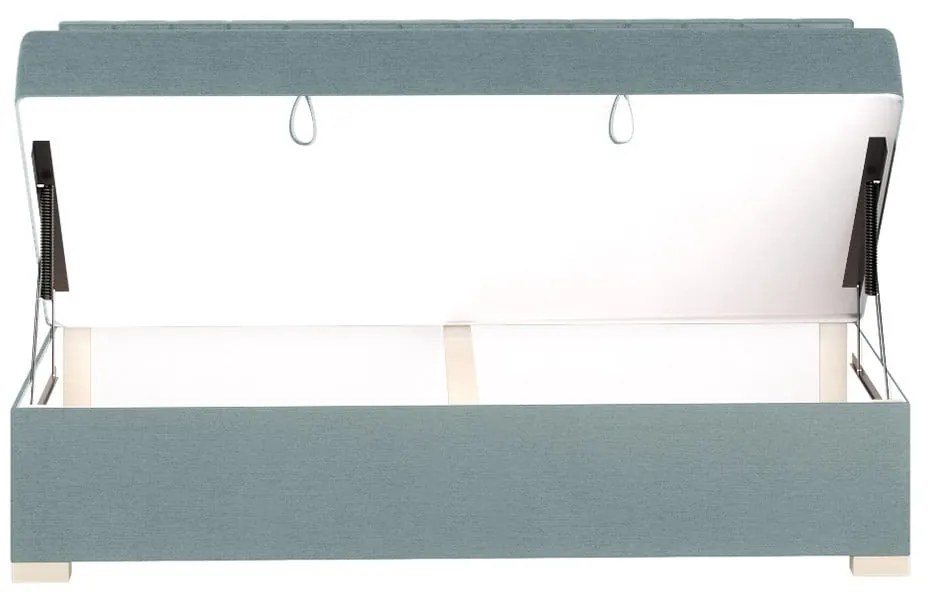 Niebieskie łóżko dziecięce ze schowkiem i materacem 90x200 cm Chill – Ghado
