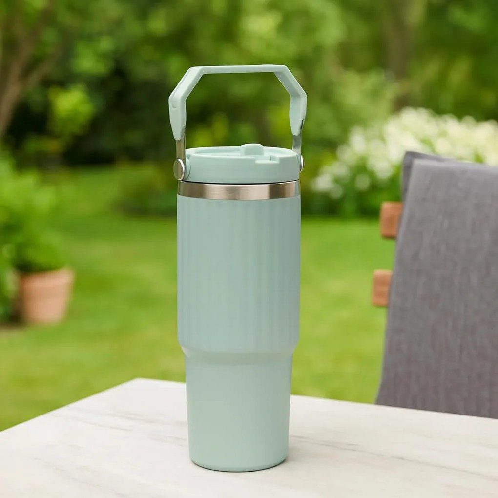 Termos stalowy z uchwytem VARMÖ, 900 ml