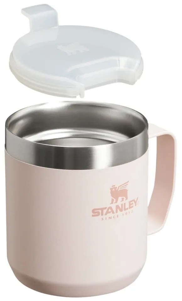 Jasnoróżowy kubek termiczny ze stali nierdzewnej 350 ml Stay-Hot Camp Mug Rose Quartz – Stanley