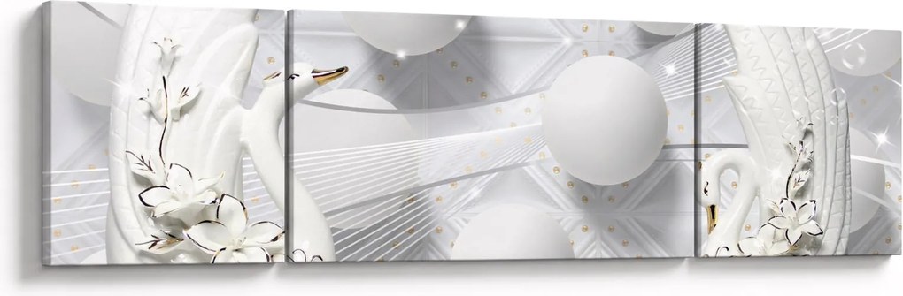 Obraz - Złoty łabędź na wodzie (170x50 cm)