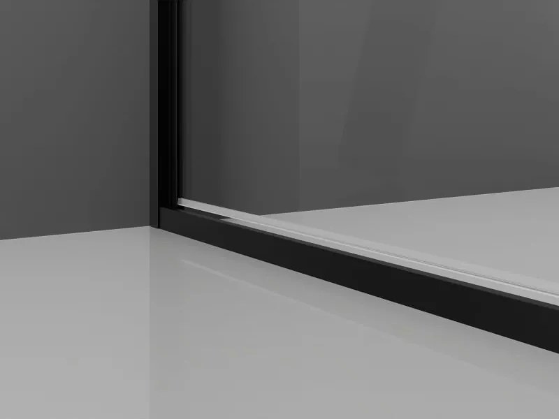 Mexen Exo drzwi prysznicowe podwójne uchylne 80 cm, transparent, czarne - 814-080-000-70-00