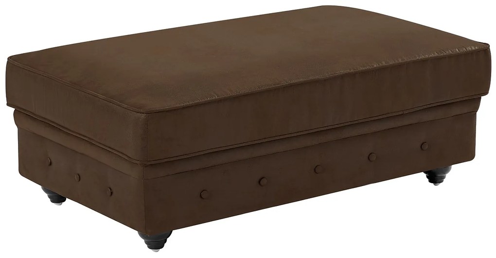 Pufa ze skrzynią z mikrofibry z efektem postarzanej skóry - CHESTERFIELD