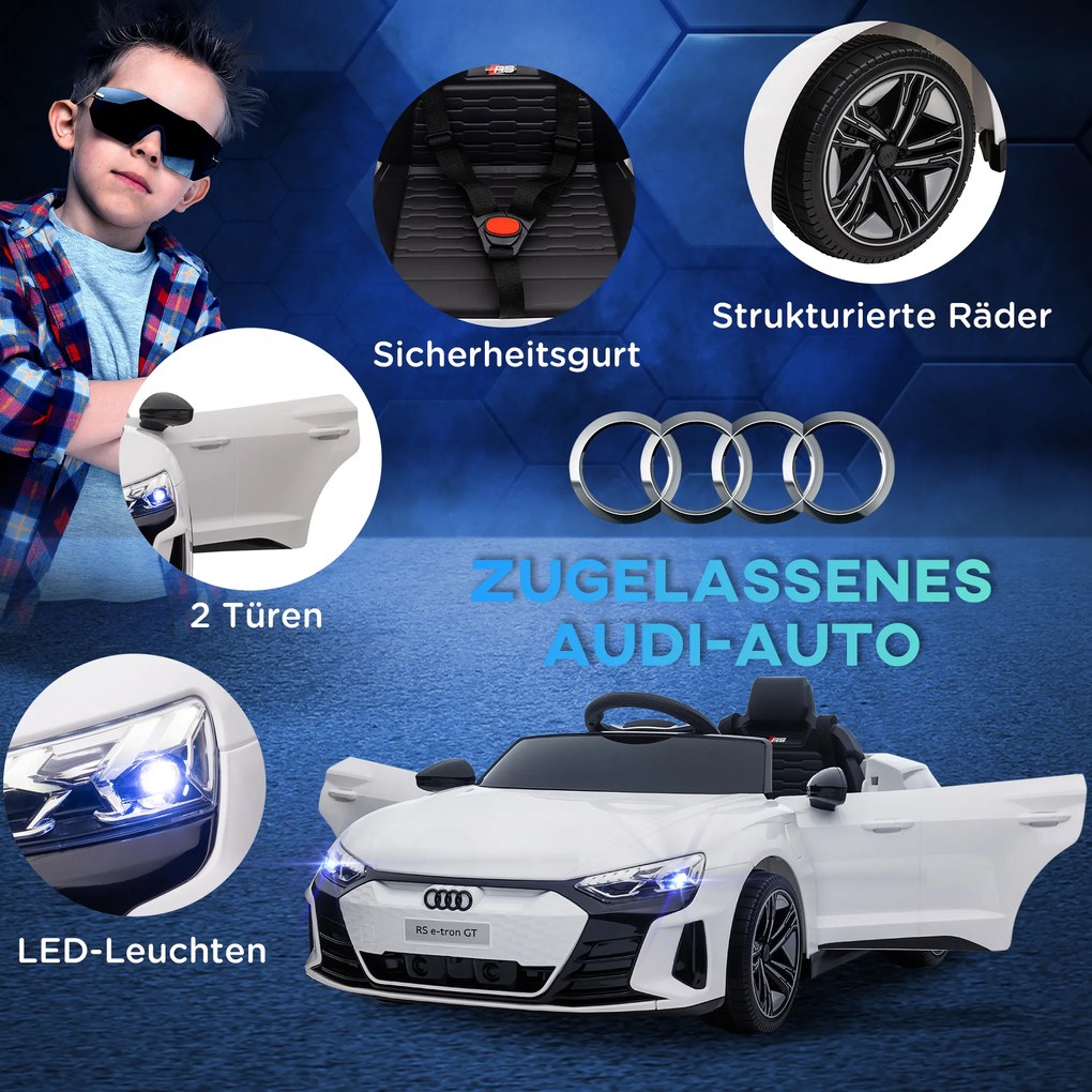 HOMCOM Auto Elektryczne dla Dzieci Biały Pojazd z Pilotem Bezpieczny i Zabawny | Aosom PL