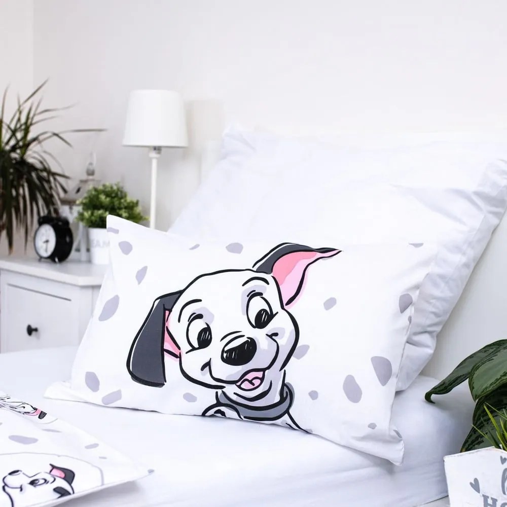 Biała bawełniana pościel dziecięca do łóżeczka 100x135 cm 101 Dalmatians – Jerry Fabrics