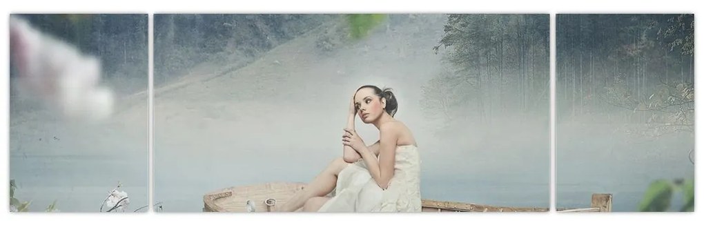 Obraz - Kobieta na łodzi (170x50 cm)