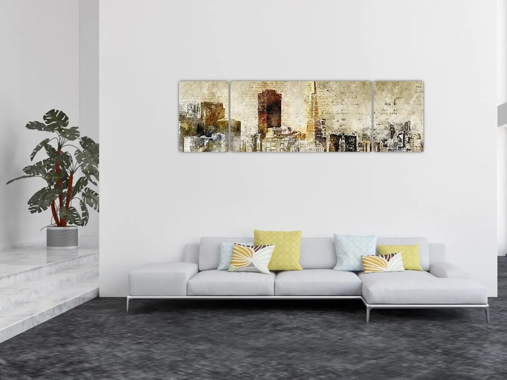 Obraz - Artystycznie ukształtowane miasto (170x50 cm)