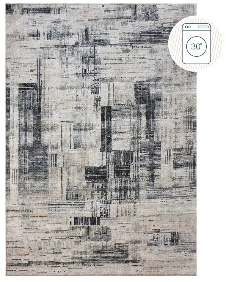 Szary dywan odpowiedni do prania 115x170 cm Silas Abstract – Flair Rugs