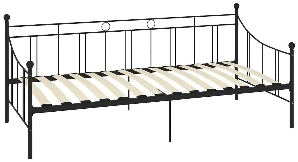 Czarne metalowe łóżko 90x200 cm - Heka