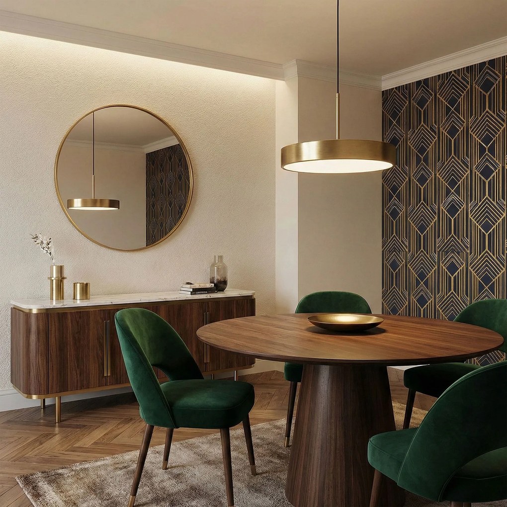 LAMPA SUFITOWA WISZĄCA LED APP1687-1CP 30CM ZŁOTA SZCZOTKOWANA