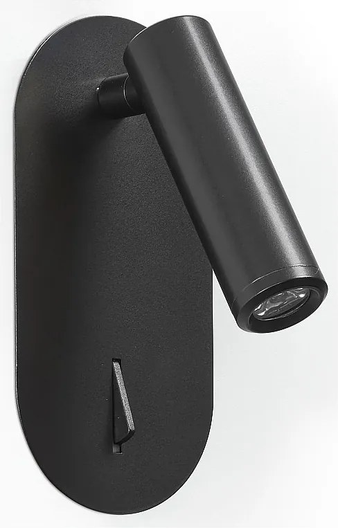 Kinkiet czytnika Dirk nowoczesny styl - wpuszczany - LED SMD 3W - 3000K - w?./wy?. - 90° i 300° stopni - IP20 - stal i czer?