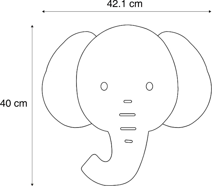 Dziecięca lampa ścienna beżowa z LED z 3-stopniowym ściemnianiem - Ellie the Elephant